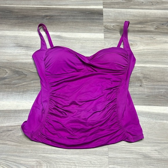 La  Blance pink / purple bathing suit top size large - Picture 1 of 7